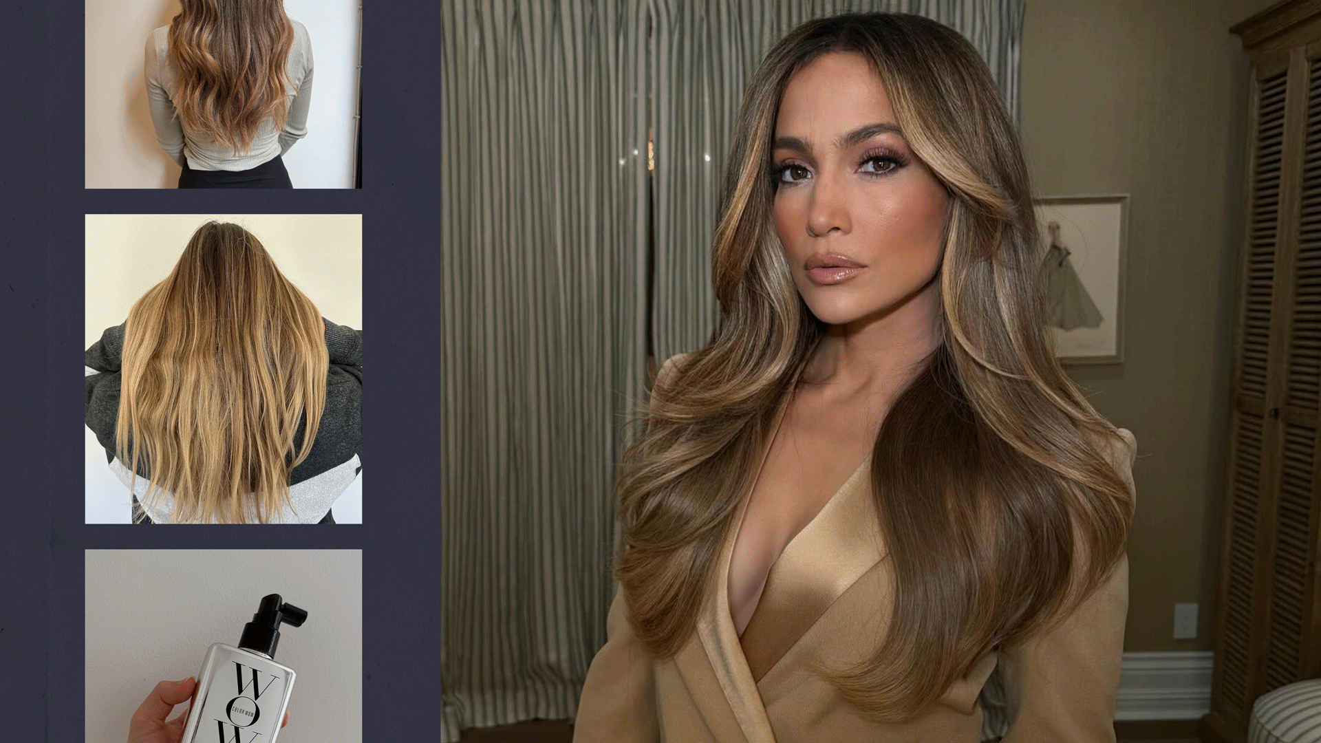 Collage of Jennifer Lopez, Jamie Schneider, and Kaitlyn McLintock&#039;s Hair