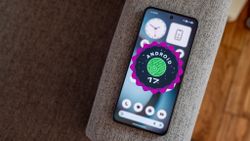 The Android 17 logo on a Nothing Phone 3