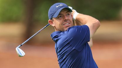 Rory McIlroy takes a shot during the 2023 DP World Tour Championship