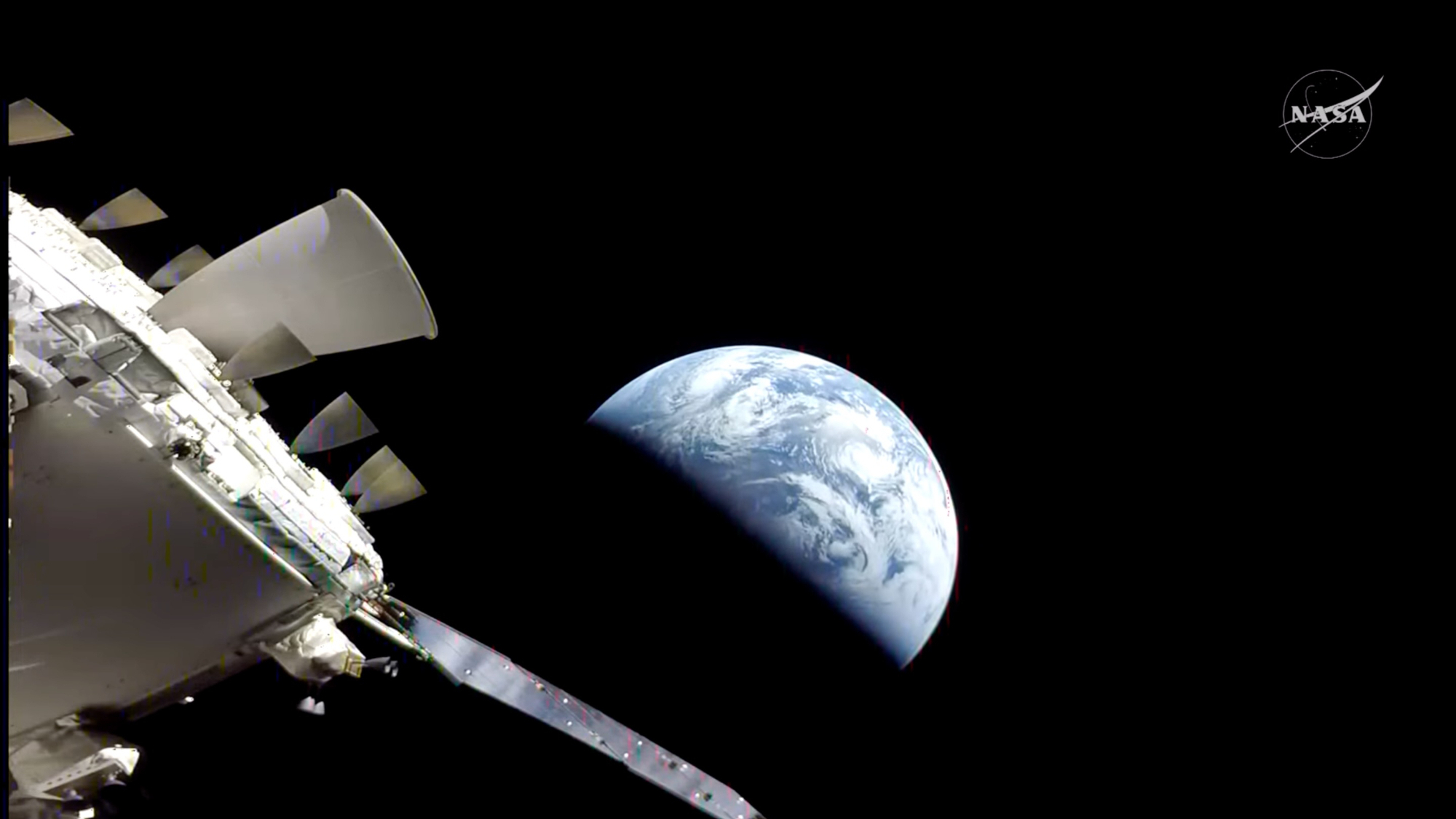 The Artemis 2 Orion capsule heads back toward Earth on April 10, 2026.
