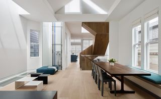 The architects developed a light filled open-plan third floor set above four bedrooms