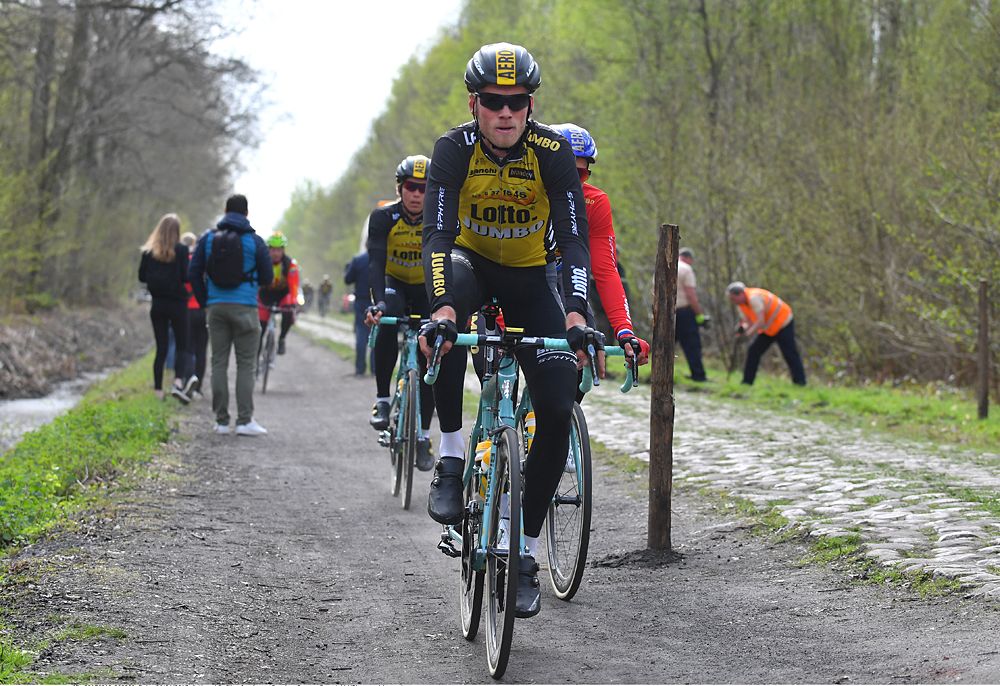 Lars Boom (LottoNl-Jumbo) in the Arenberg Forest