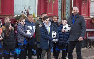 EastEnders Mick Carter and the kids football team