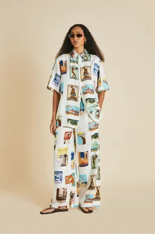 Alabama printed silk pajamas