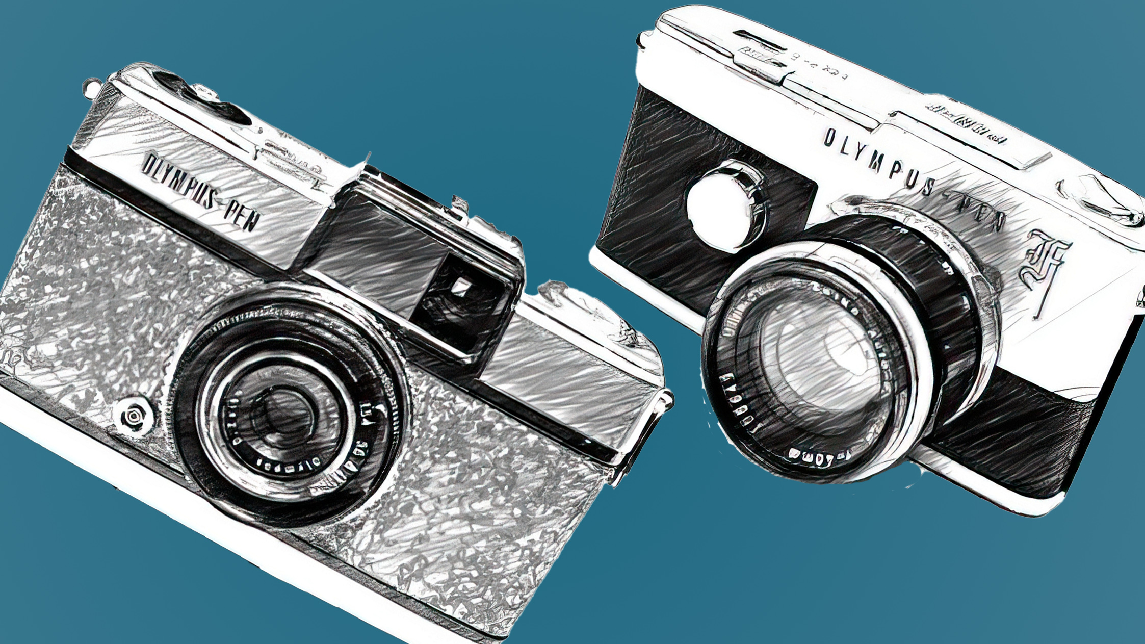 Olympus PEN and PEN F cameras