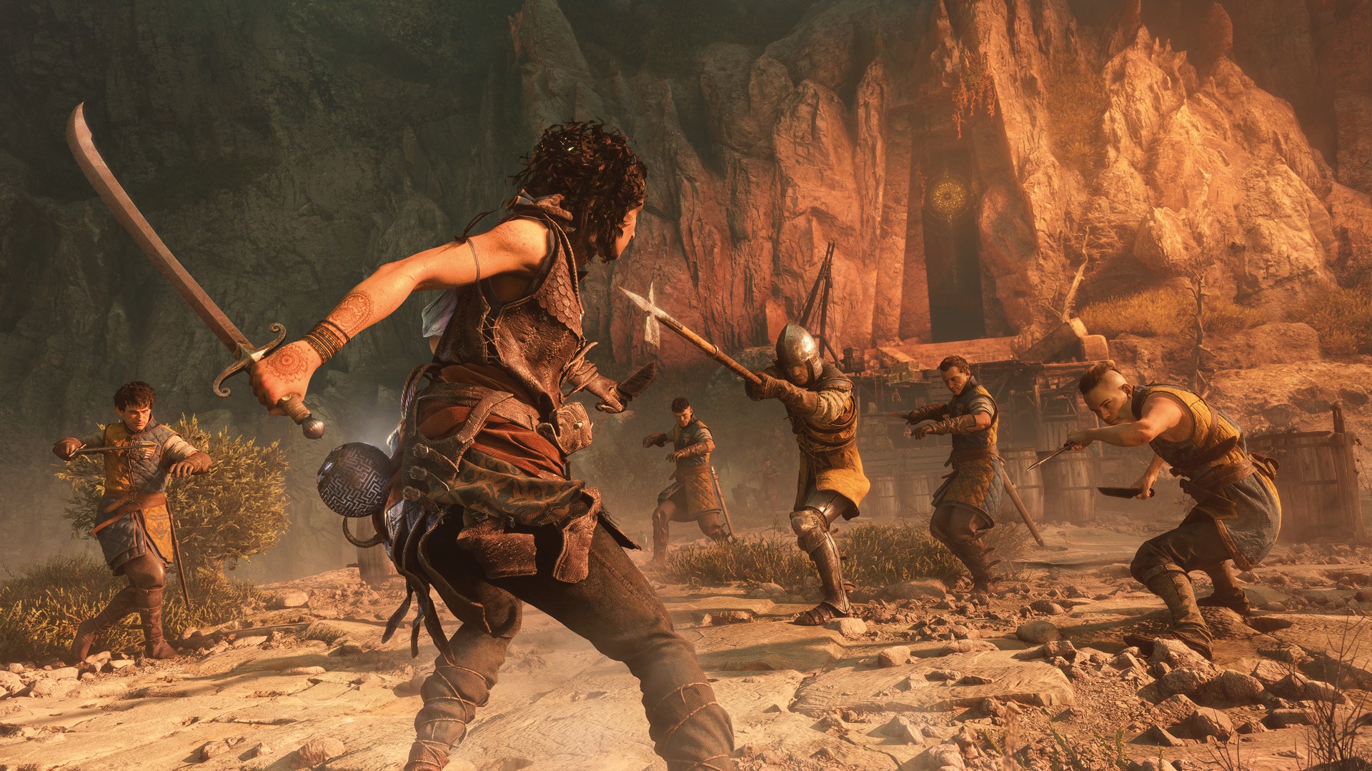 Sofia fights off enemy soldiers in Resonance: A Plague Tale Legacy
