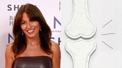 Davina McCall smiling with concept of bones collage