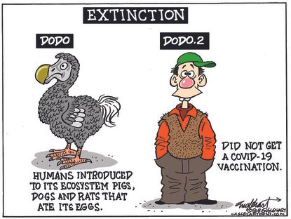 Editorial Cartoon U.S. covid vaccine anti vaxxers&nbsp;