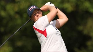 Ally Ewing takes a shot at the Solheim Cup