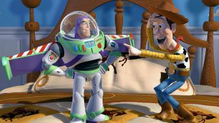 Buzz Lightyear and Woody in Pixar's Toy Story.