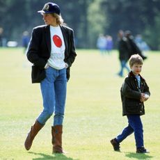 Prince William with his mother Diana, Princess of Wales at G