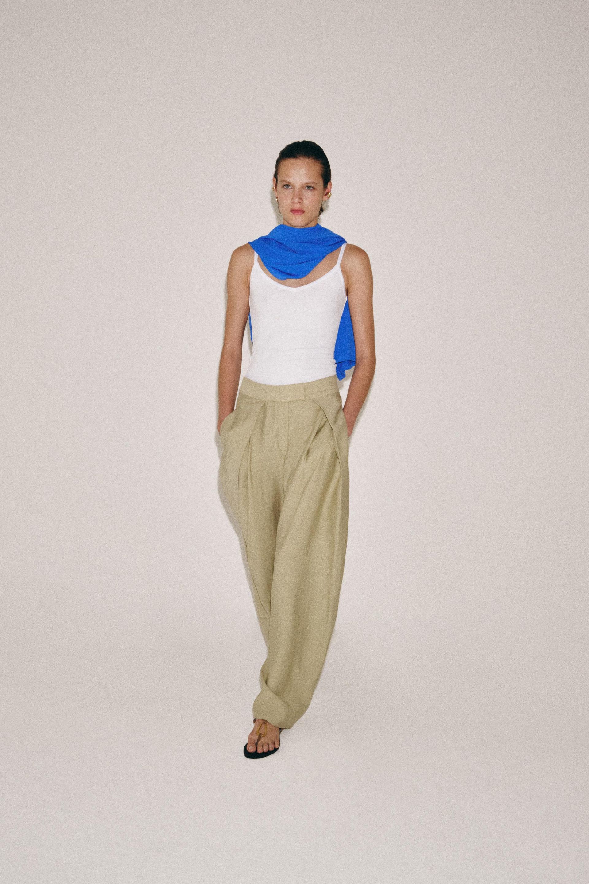 Zw Collection Wide-Leg Darted Trousers