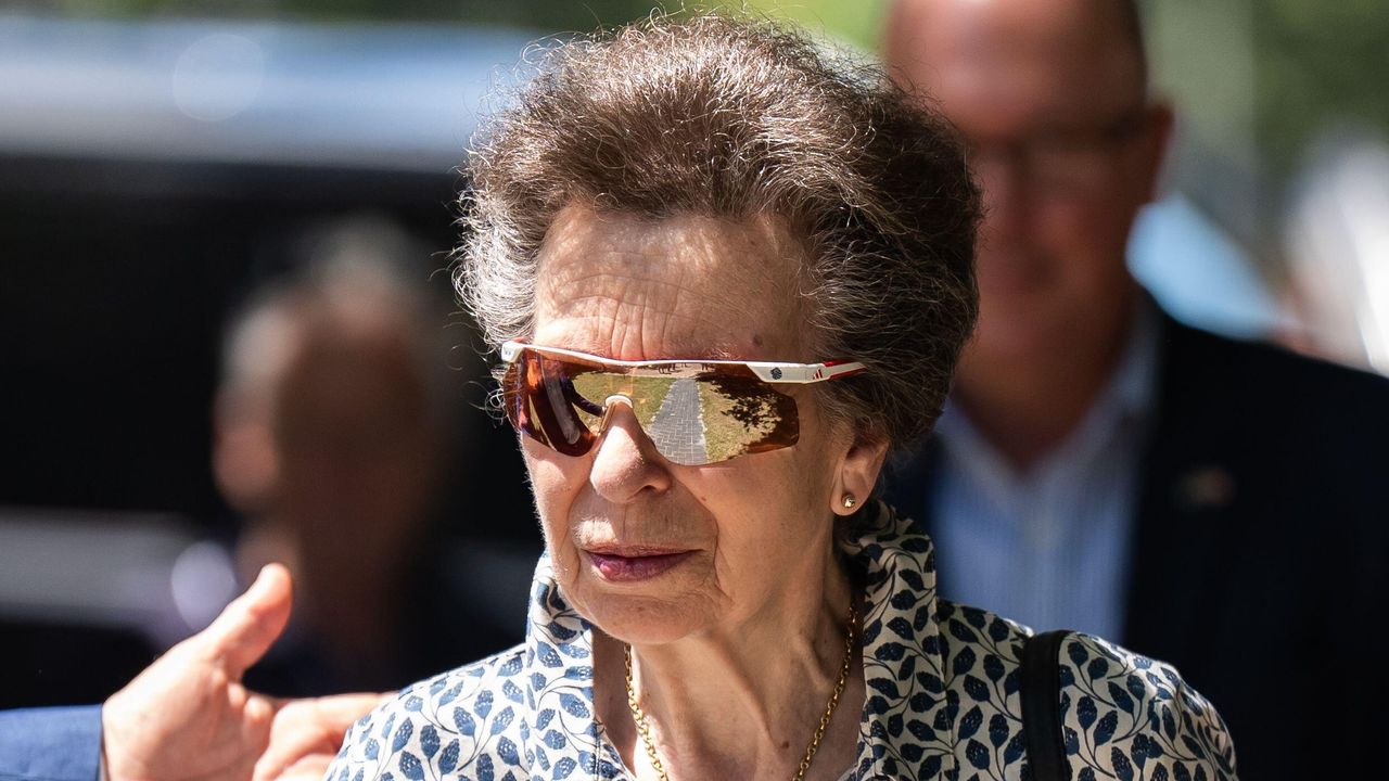 Princess Royal wearing her adidas sunglasses during a visit to the South African Riding School for Disabled Association (SARDA)