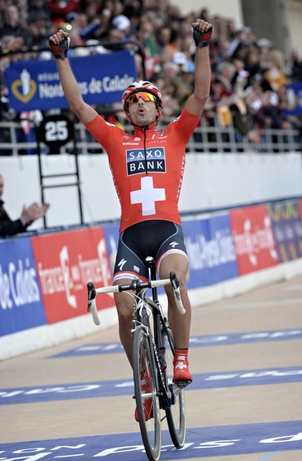 Fabian Cancellara (Saxo Bank) wins Paris-Roubaix