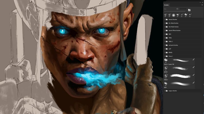 A sketch if a man blue smokes comes from his mouth