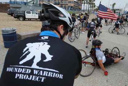 Wounded Warrior Project veterans participate in a race.