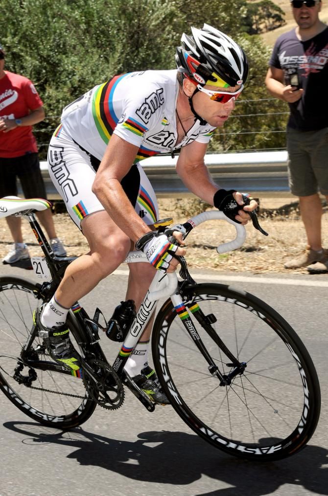 Cadel Evans rode the 2010 Tour Down Under to show his home fans the World Champion jersey