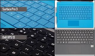 surface pro 3 keyboard compared with dell xps 13 keyboard