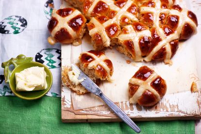 A selection of hot cross buns for Easter