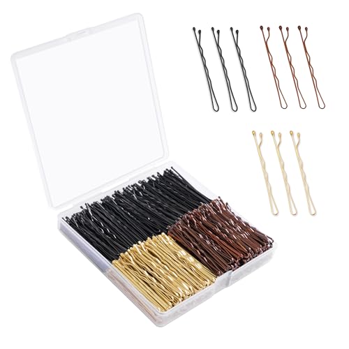 Bobby Pins 360 Pcs Brown Blonde Black Hair, 2 Inch Premium Secure Hold, Bulk With Storage Box, Women &amp;amp; Girls Styling