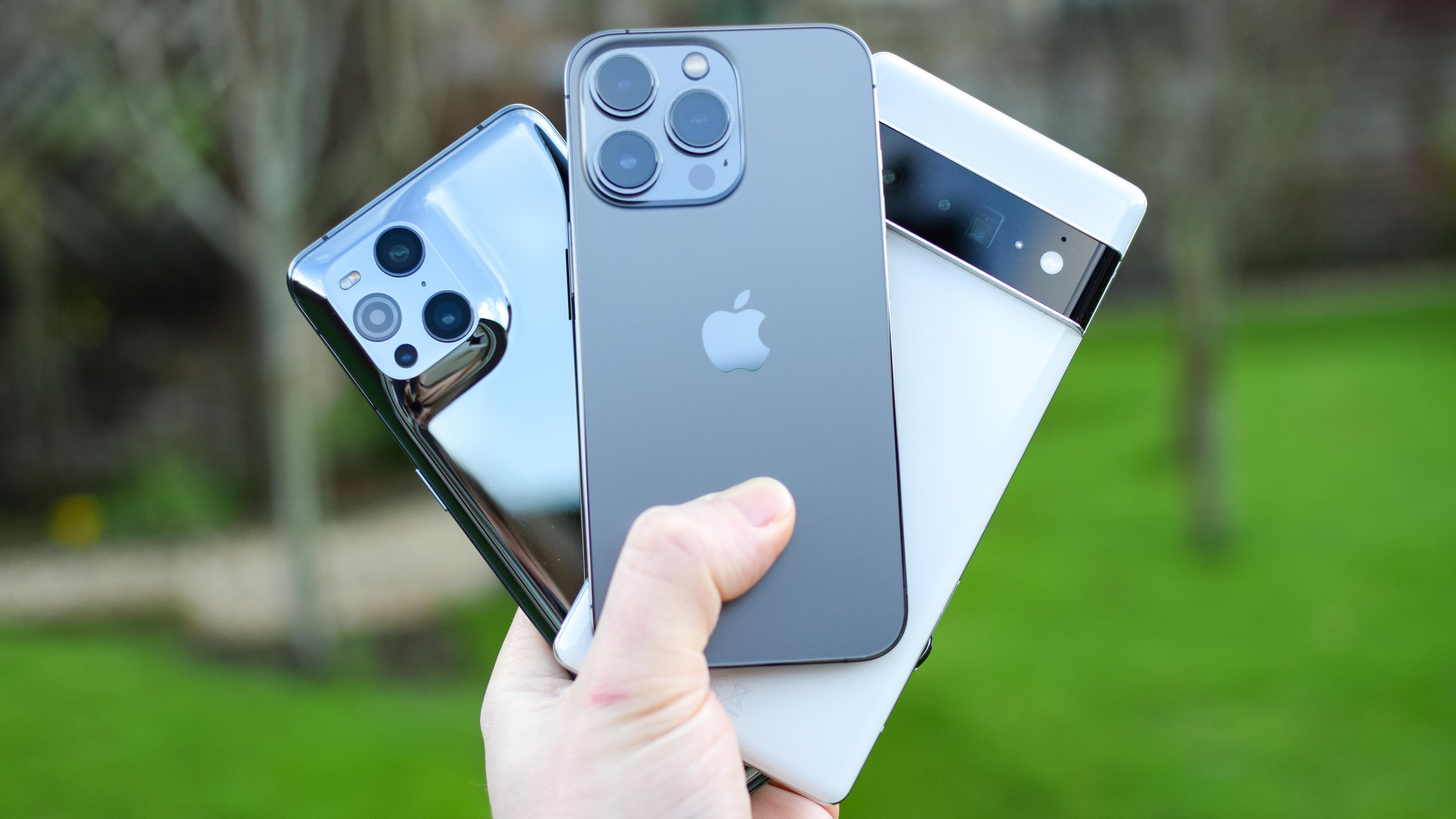 photo of iphone 13 pro, pixel 6 pro and find x3 pro