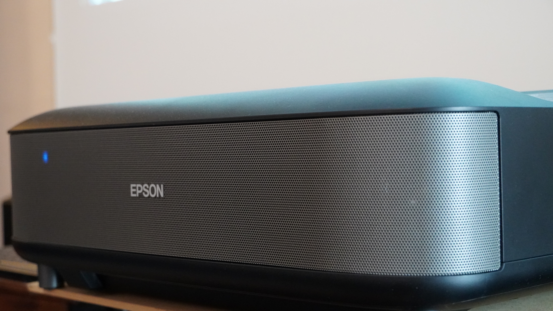 Epson LS650 cllose up showing built-in speakers