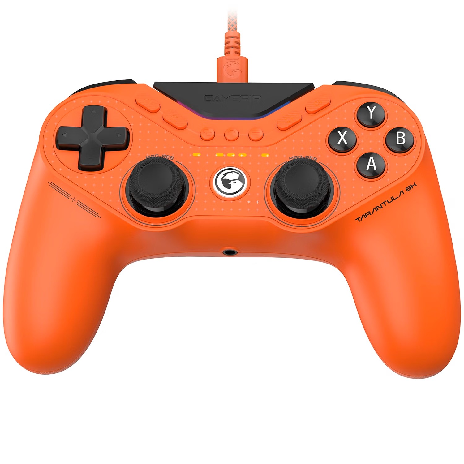 A product shot of the orange GameSir Tarantula 8K controller.