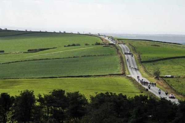 The race breaks up on the Staffordshire Moorlands