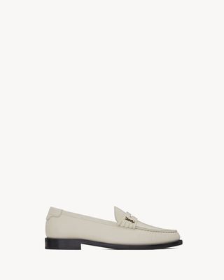 Women's Le Loafer Penny Slippers in Smooth Leather in Pearl