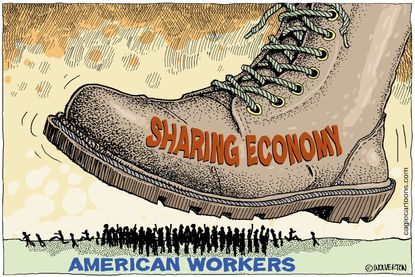 Editorial cartoon U.S. Sharing Economy