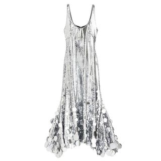 RABANNE H&M SEQUINED FLARED-SKIRT DRESS 