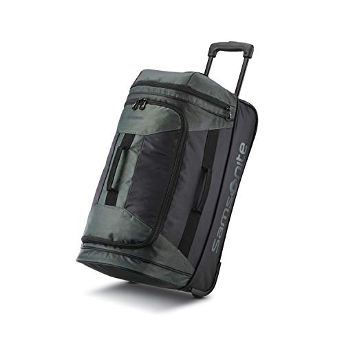 Samsonite Andante 2 Drop Bottom Wheeled Rolling Duffel Bag, Moss Green/Black, 22-Inch