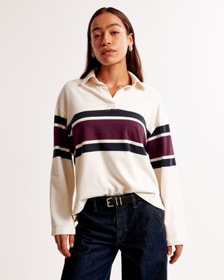 Abercrombie & Fitch, Long-Sleeve Rugby Polo Top