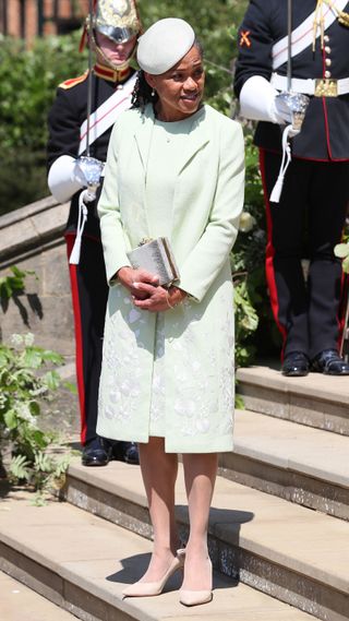 Doria Ragland leaves St George's Chapel at Windsor Castle