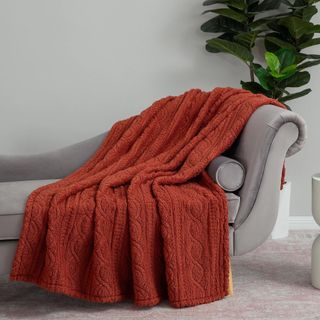 Rust colored throw blanket