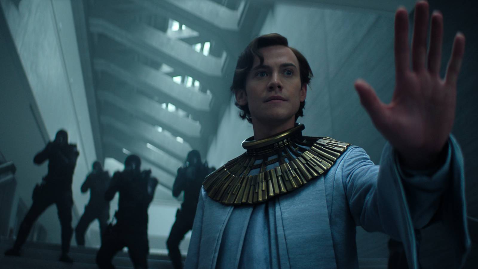 Cassian Bilton in Foundation season 3 episode 5 on Apple TV Plus.