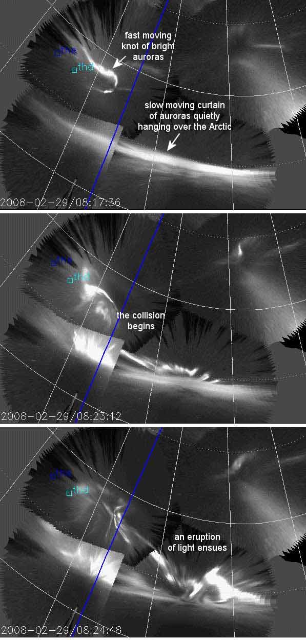 Over the Arctic, Auroras Collide