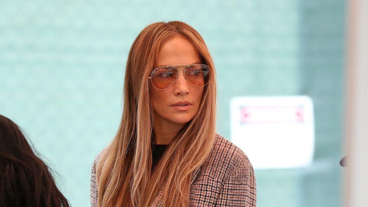 Jennifer Lopez on the street in sunglasses