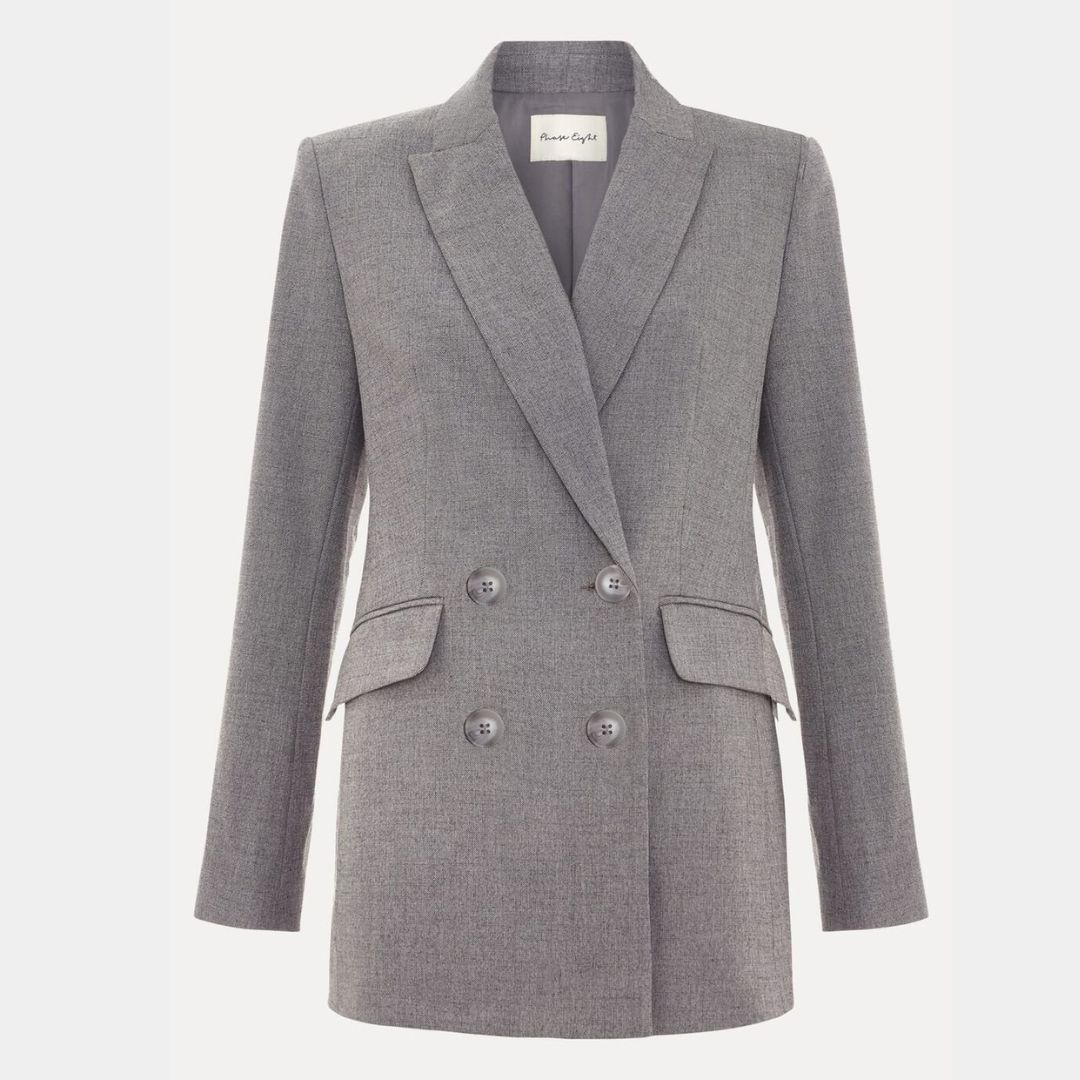 Phase Eight Dilly Double-Breasted Grey Blazer