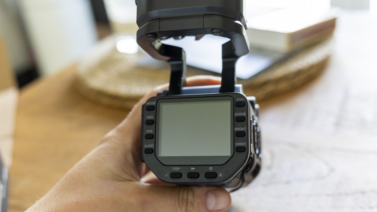 The LCD screen on the Zoom Q8n-4K