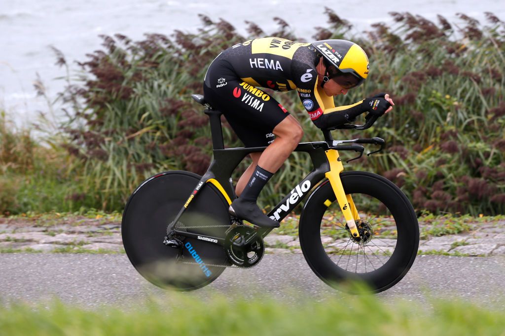 LELYSTAD NETHERLANDS AUGUST 31 Edoardo Affini of Italy and Team Jumbo Visma competes during the 17th Benelux Tour 2021 Stage 2 a 111km Individual Time Trial stage from Lelystad to Lelystad ITT BeneluxTour on August 31 2021 in Lelystad Netherlands Photo by Bas CzerwinskiGetty Images