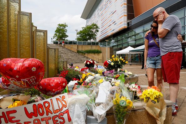 Mourners outside the Muhammad Ali Center in Louisville.