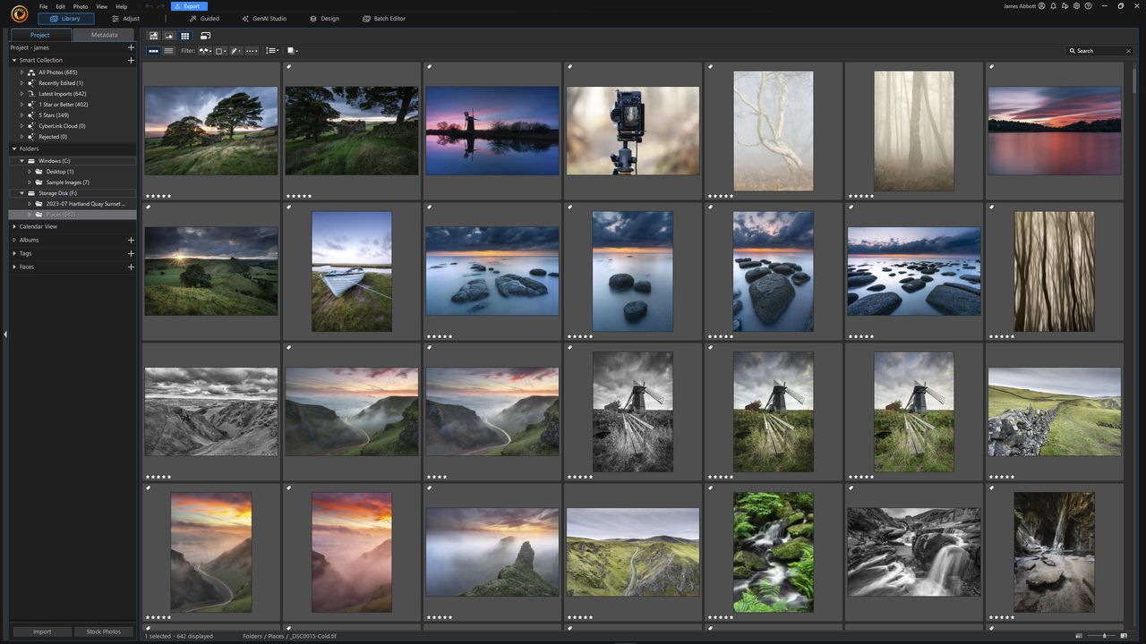 Screenshot of the Cyberlink PhotoDirector 365 image editing software on Windows