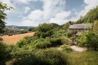 exterior of a renovated rustic cottage in the Wye Valley