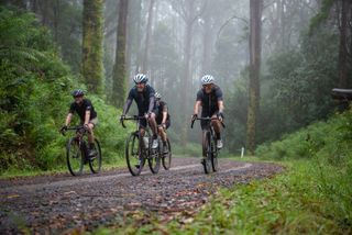 Riders at the Great Otway Gravel Grind in 2022, an event which started in 2017 and runs alongside the Otway Odyssey MTB race