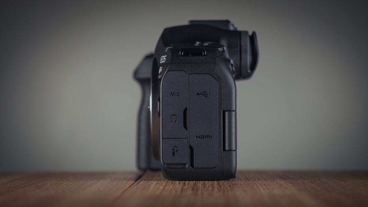 Canon EOS R6 Mark III on a wooden surface