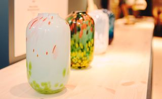 Painted glass vases