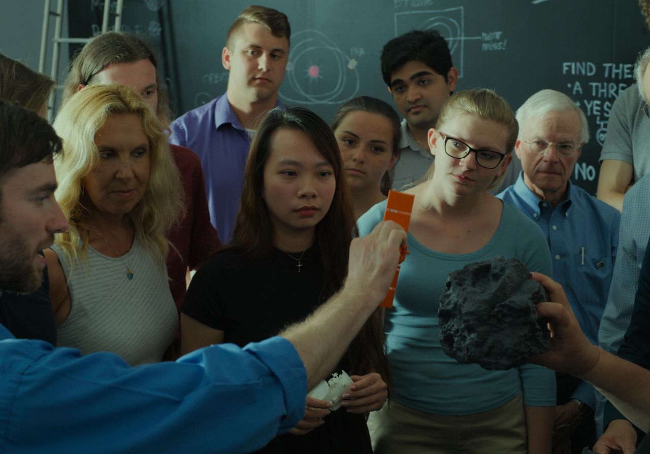 Students learn about asteroids in "Asteroid Hunters."