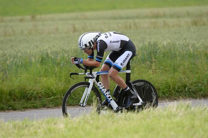 Tom Dumoulin (Giant-Shimano) rides to second in the Tour de Suisse time trial