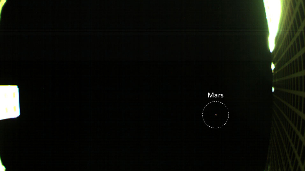 MarCO Snaps First Cubesat Image of Mars